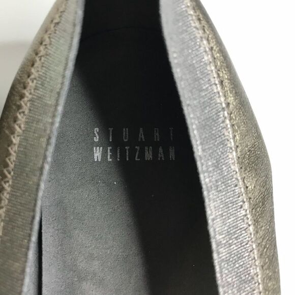 Stuart Weitzman Sz 10 Gold Leather Ballet Flats - Picture 5 of 8